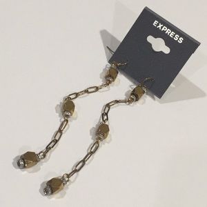 Express Earrings Silver Chain Drop Chain Dangle